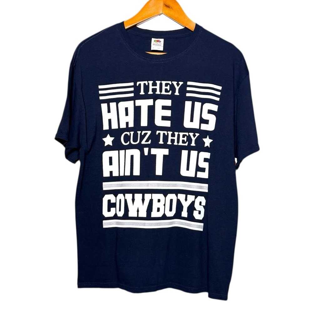 Fruit Of The Loom HD Cotton Dallas Cowboys Navy Blue Graphic T-Shirt Men Size L